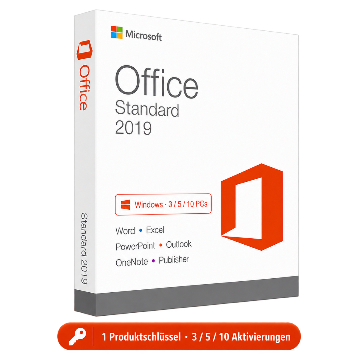 Microsoft Office 2019 Standard – 1 Produktschlüssel für 3, 5 oder 10 Geräte