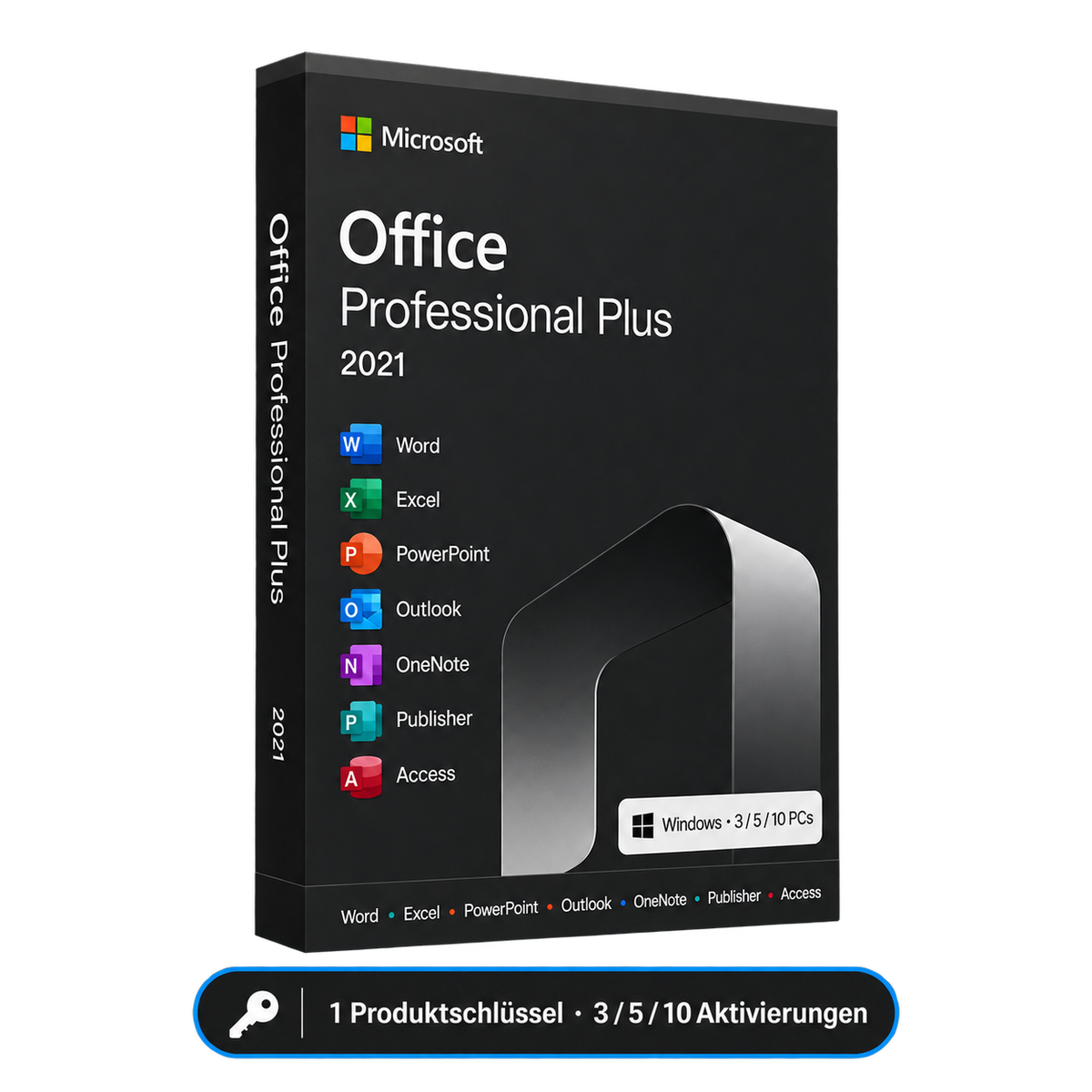Microsoft Office 2021 Professional Plus – 1 Produktschlüssel für 3, 5 oder 10 Geräte
