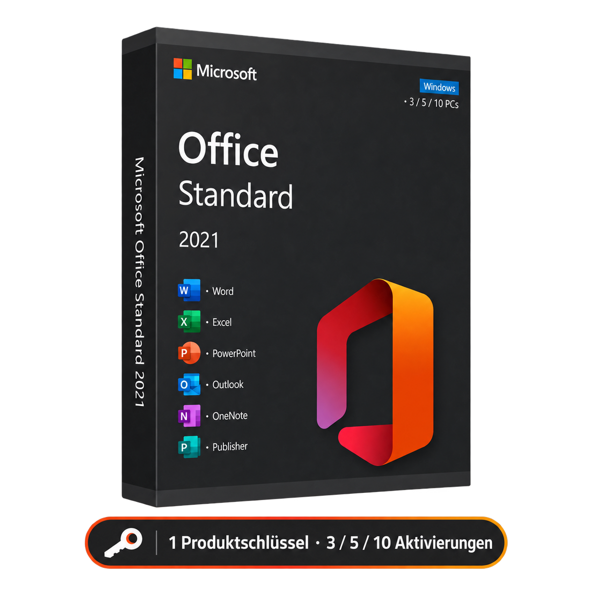 Microsoft Office 2021 Standard – 1 Produktschlüssel für 3, 5 oder 10 Geräte