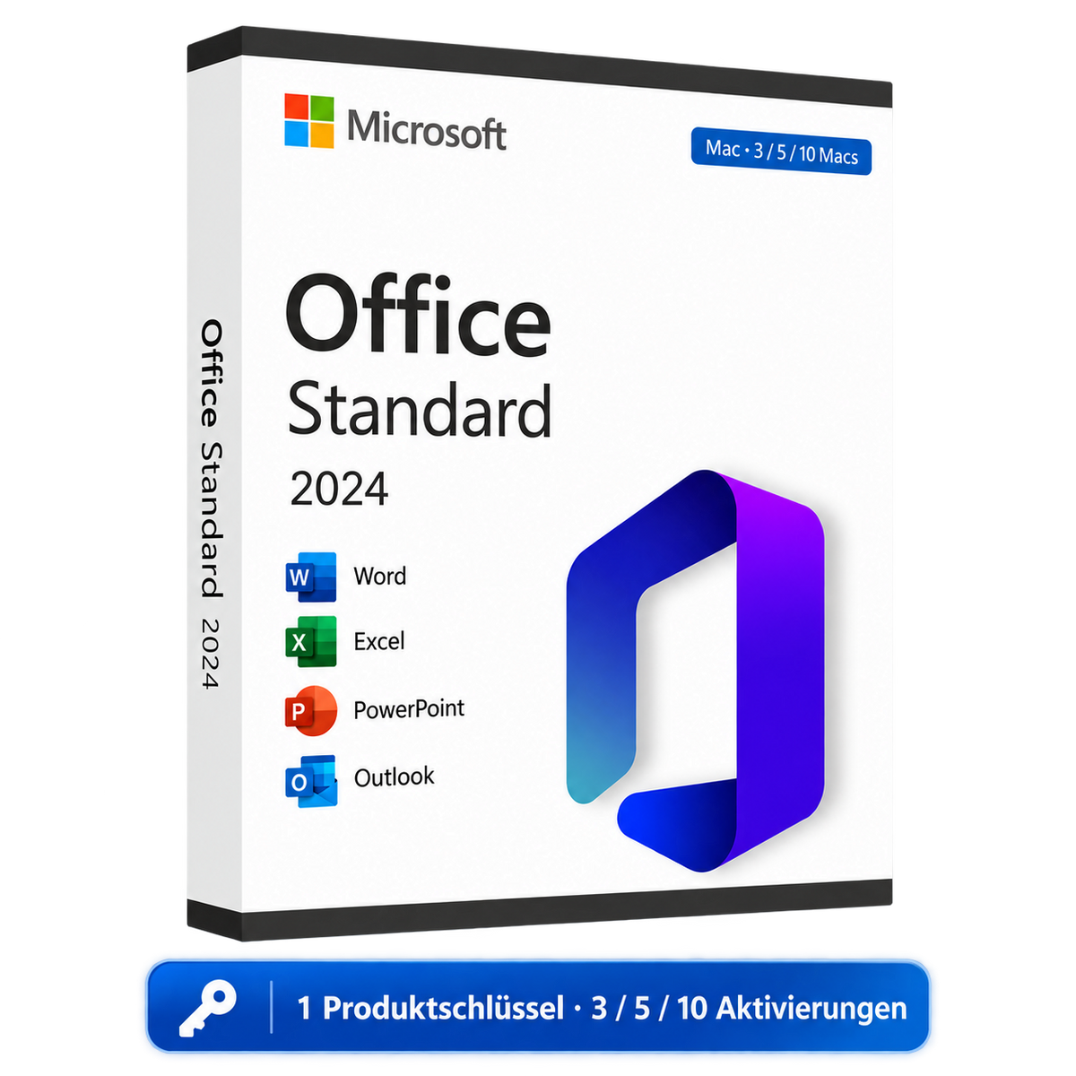 Microsoft Office 2024 Standard für Mac – 1 Produktschlüssel für 3, 5 oder 10 Geräte