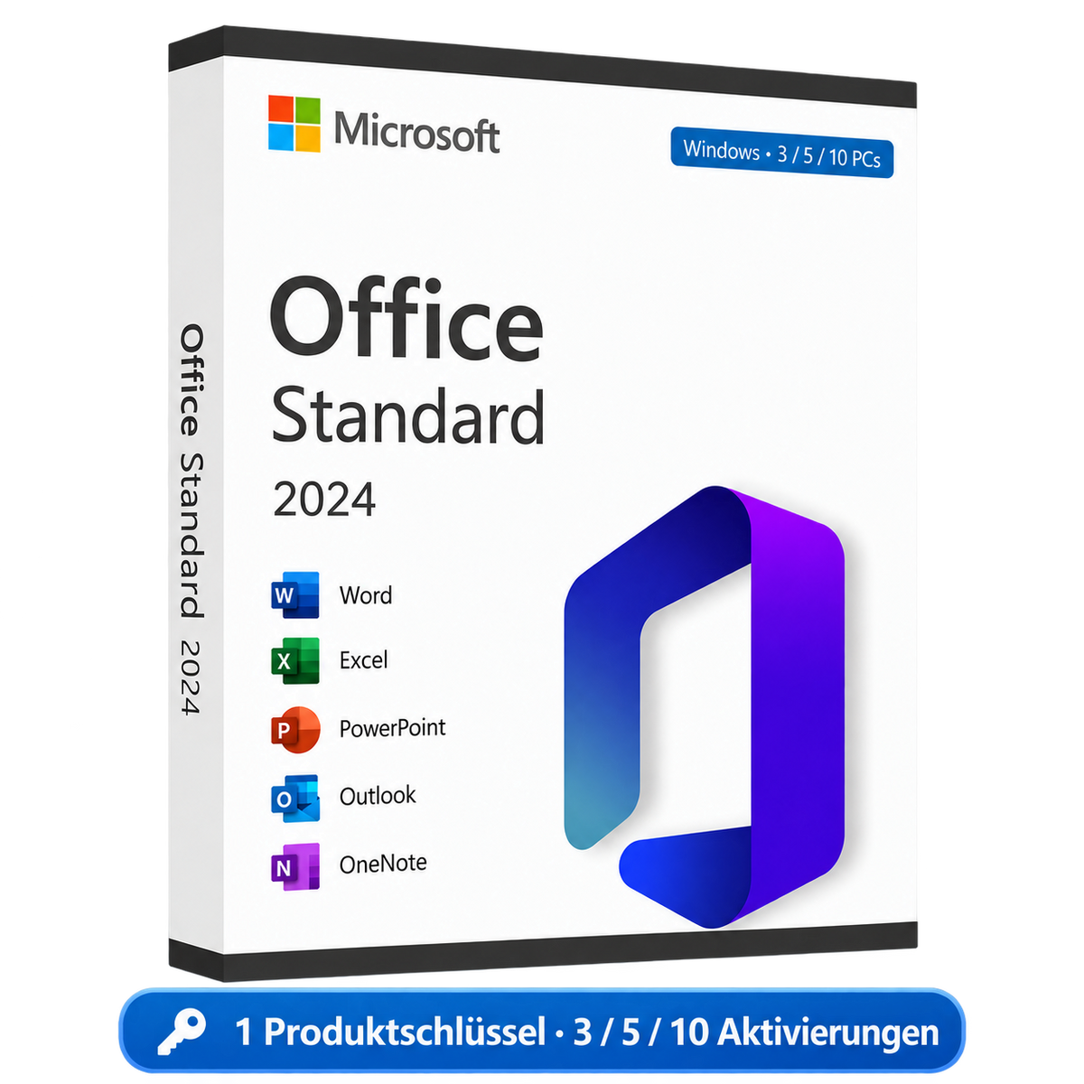 Microsoft Office 2024 Standard – 1 Produktschlüssel für 3, 5 oder 10 Geräte